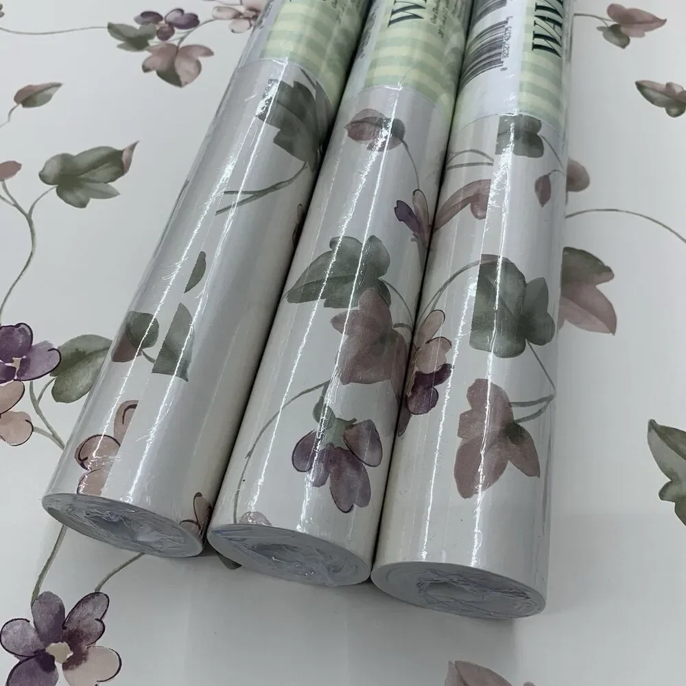 Waverly Wallpaper Vintage Floral 3 Rolls Early 2000s Botanical 20.5 x 11 yds.